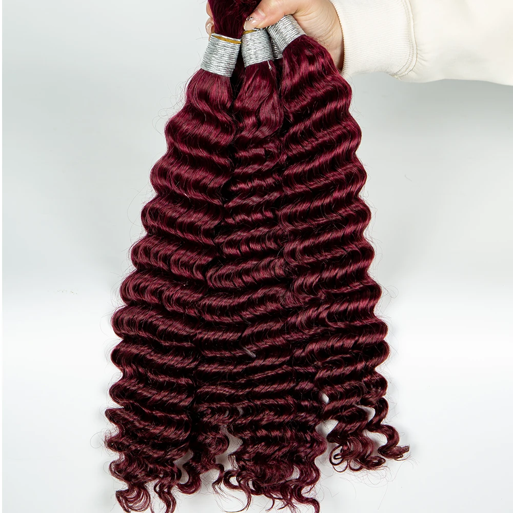 No Weft Bulk Hair Extensions Curly Hair Bulk Deep Wave Hair Bulk Hair Extensions Suitable for Hair Salon