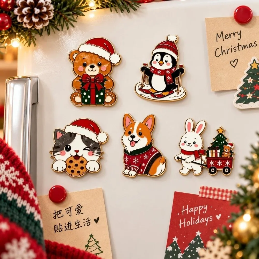 Creative Penguin Puppy Refrigerator Magnets Bear Dog Home Decoration Christmas Ornaments Cat Refrigerator Decor Magnet