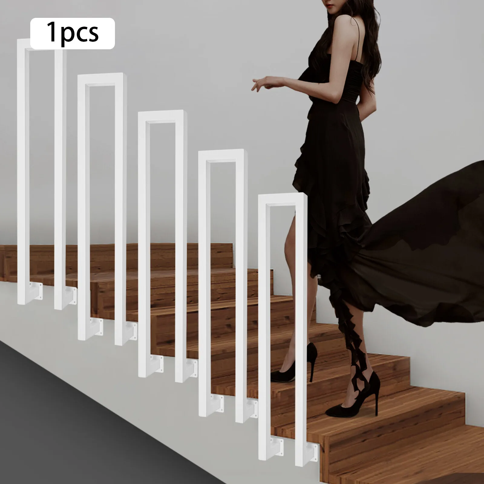 

Humanized N-Shaped Handrail (33.46In Height) - Easy to Grip, Quick Installation With Pre-Drilled Holes, Damp Cloth Cleanable