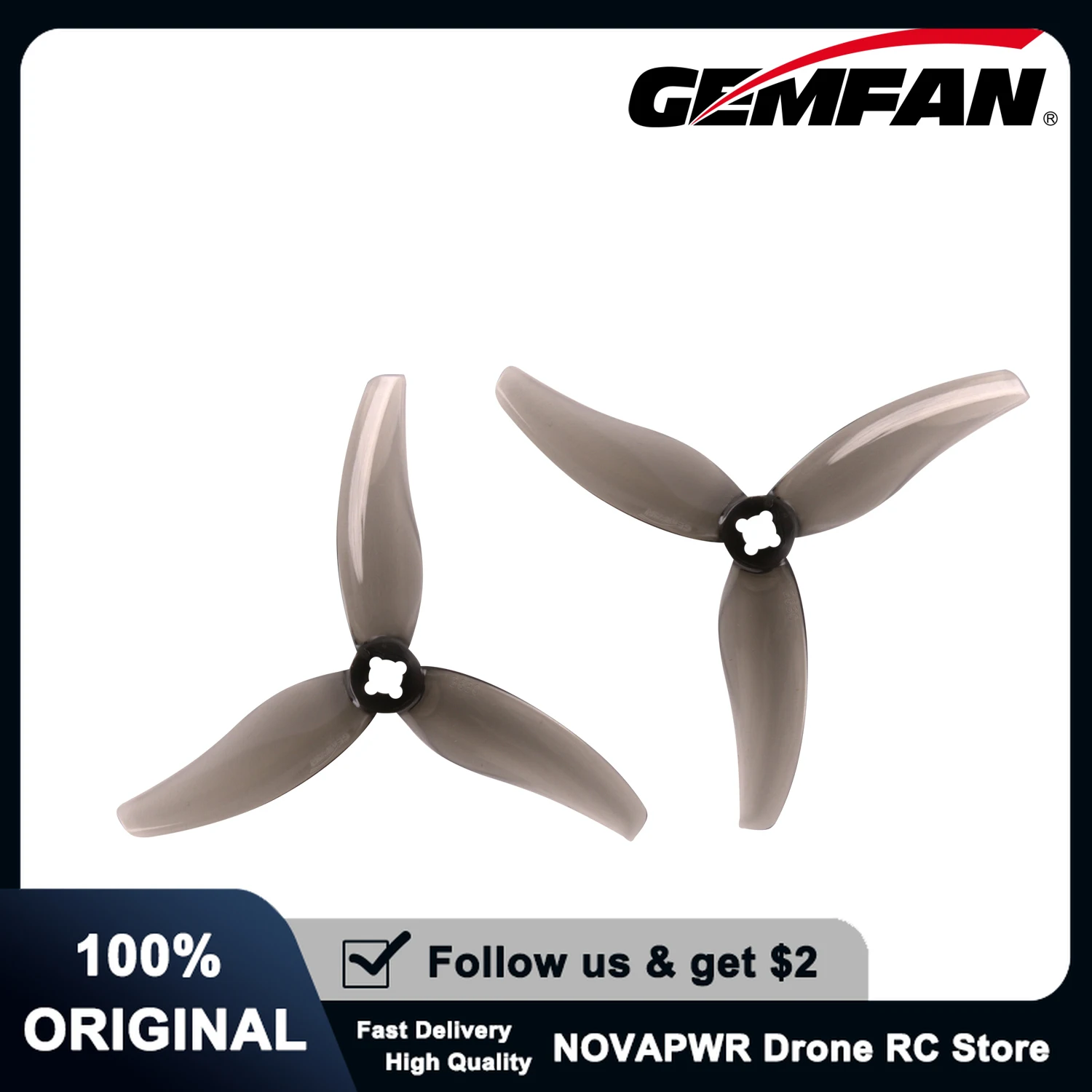 

Gemfan Hurricane 3630-3 3,6-дюймовый 3-лопастной пропеллер, оптимизированный для полета дрона FPV дальнего действия