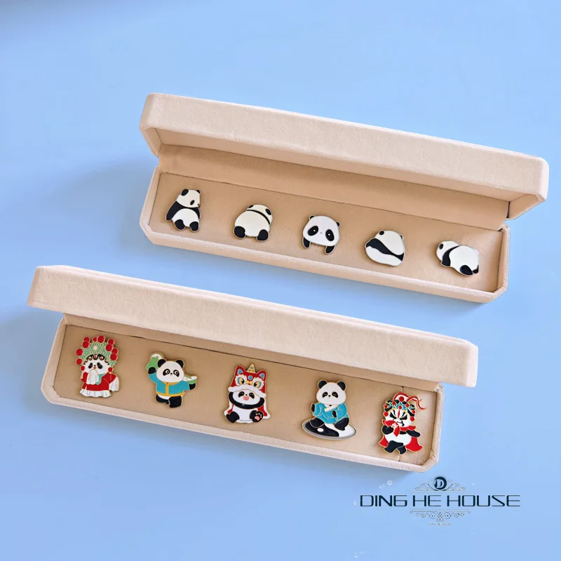 Chinese Style Panda Brooch-gift Box Packaging，Cartoon Cute Creative Metal Badge Souvenir，Clothing Backpack Accessories Gift