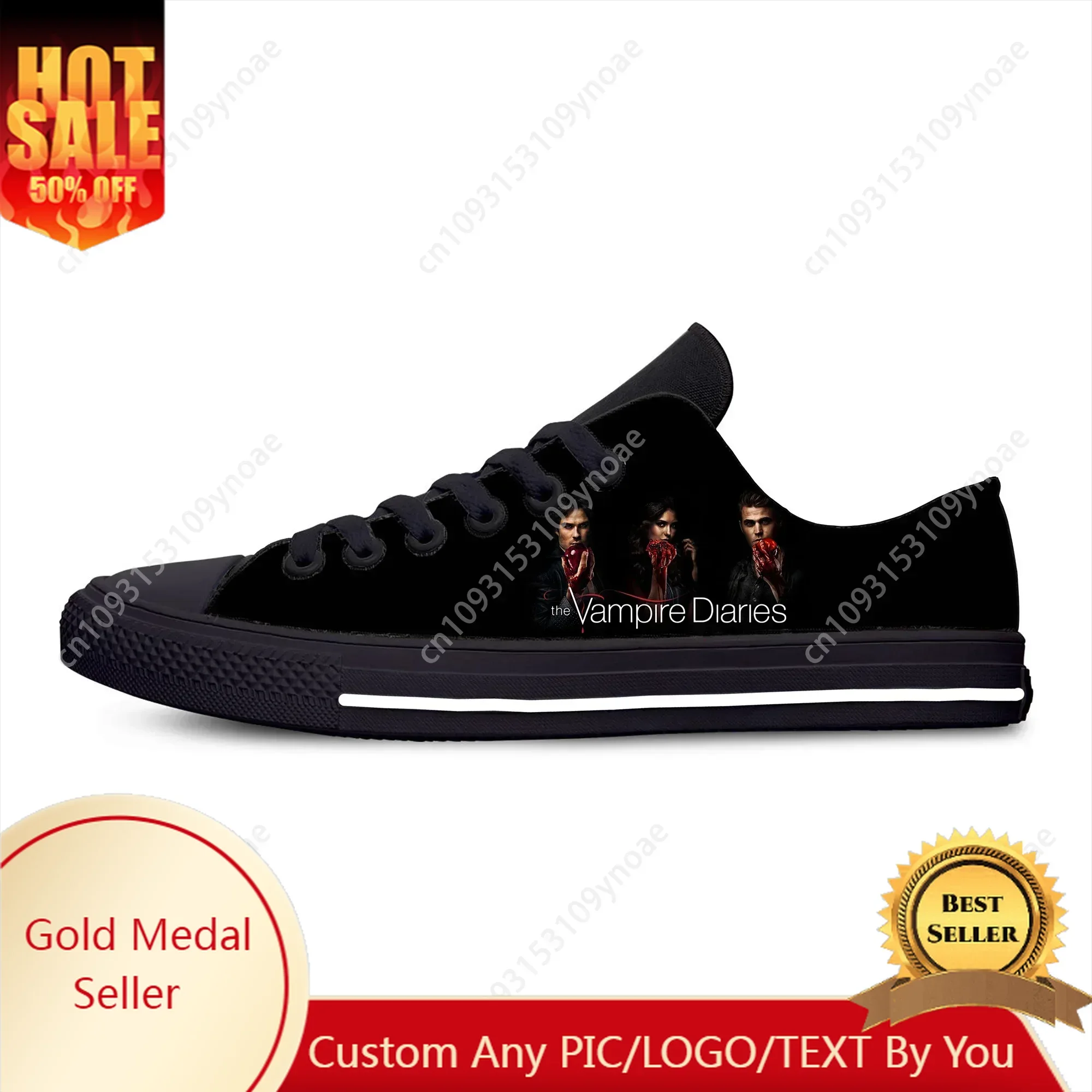 

Hot The Vampire Diaries Damon Salvatore Fashion Casual Shoes Low Top Breathable Men Women Sneakers Lightweight Cool Board Shoes