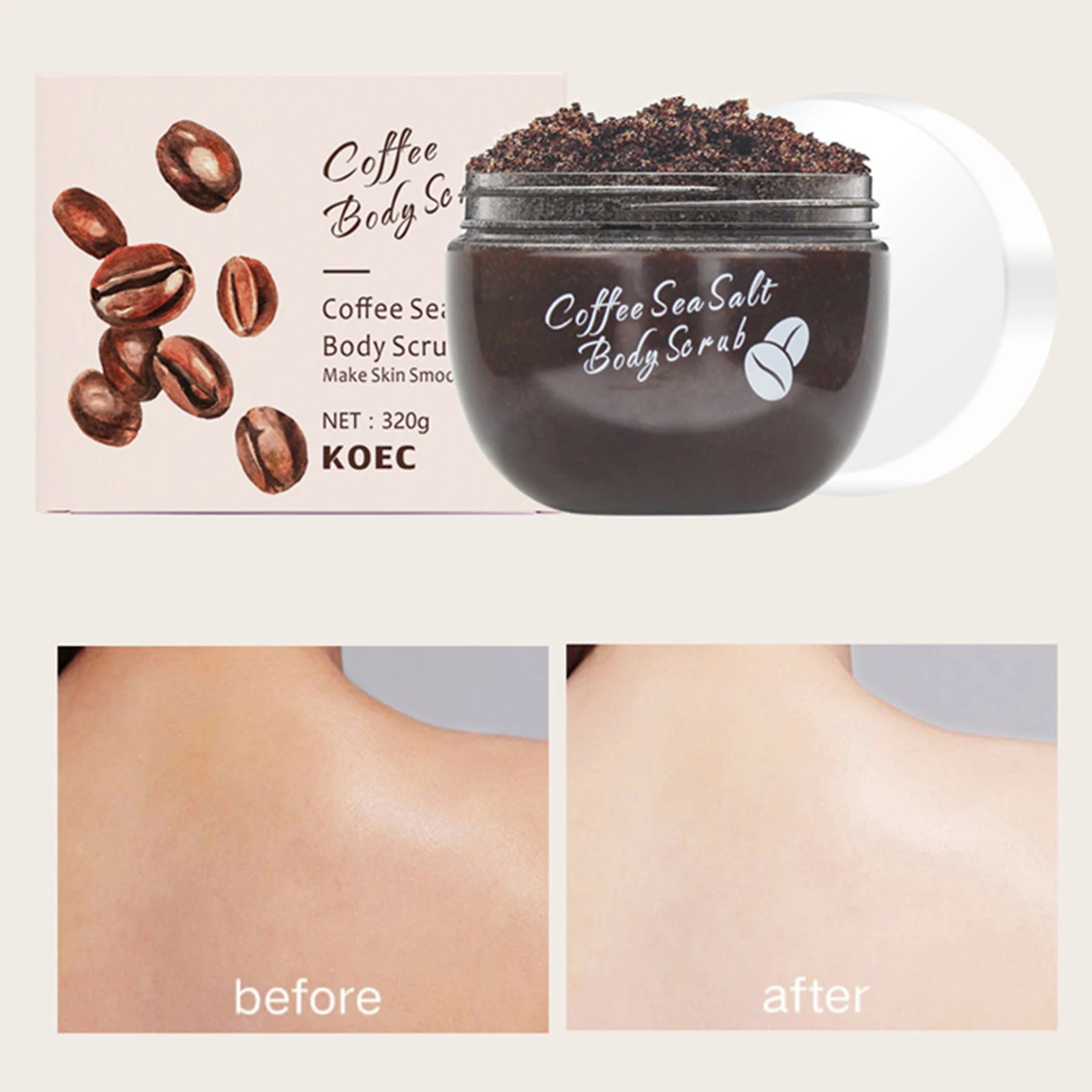 Exfoliating Coffee Scrub For Glowing Smoothing Skin Dead Skin Scars Wrinkles Cleansing Exfoliating Bath Salt For Daily Use