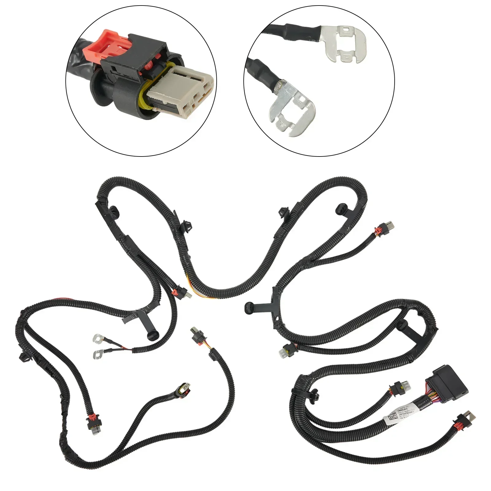 Arnés de cableado del parachoques delantero del coche para Tesla modelo Y 148904500 Accesorios de repuesto para automóvil de arnés de cableado de parachoques delantero ABS negro C