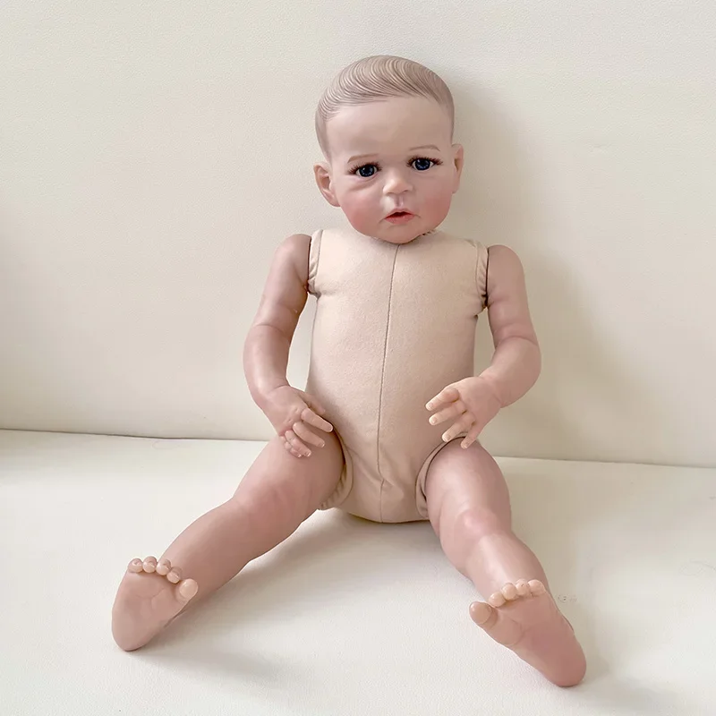 

60cm Reborn Toddler Lifelike Doll Already Painted Finished Sandie Lifelike Soft Touch 3D Skin Art Doll ( Without Clothes )