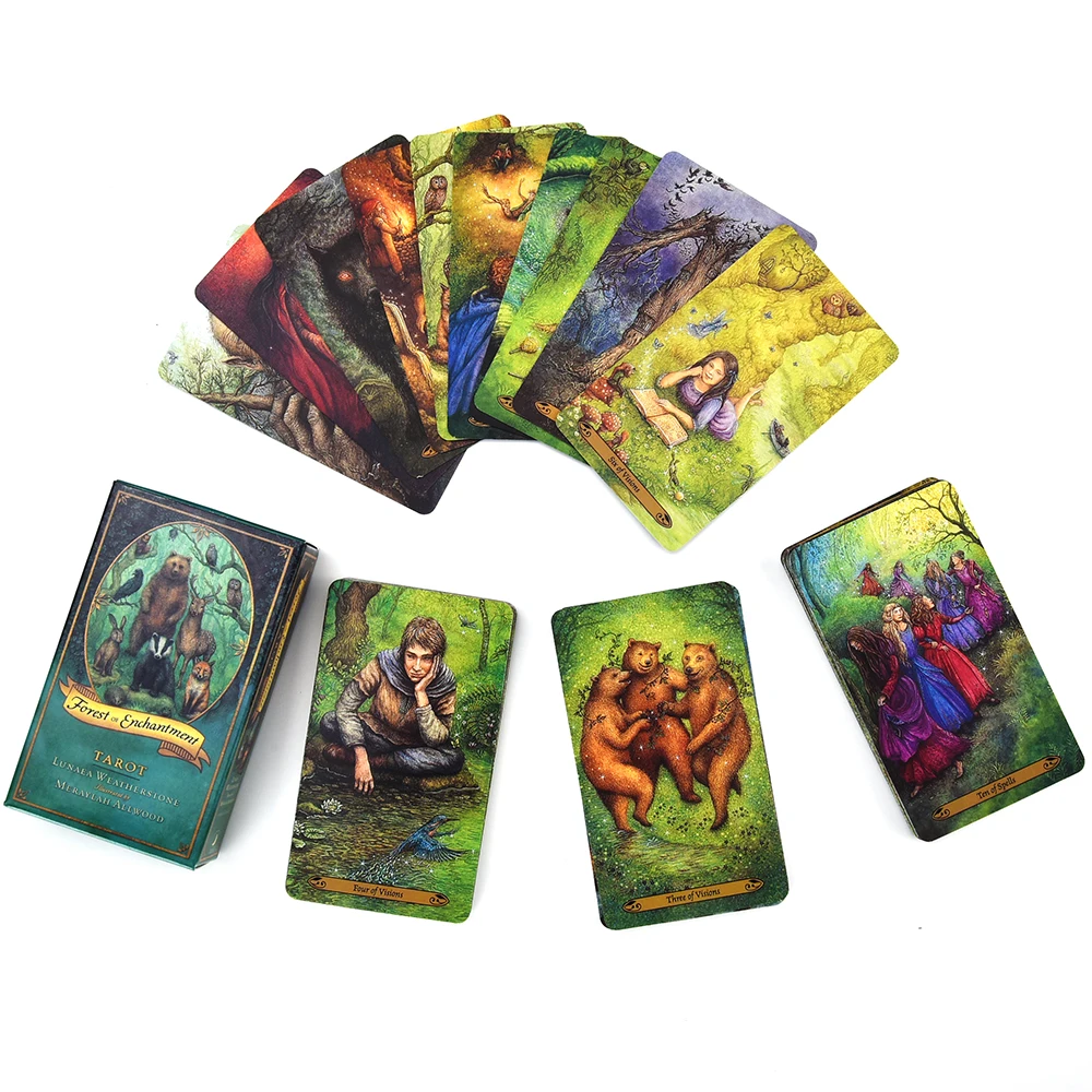 Forest Of Enchantment Tarot Cards Animals Divination Deck English Versions Edition Oracle Board Playing INK Table Game For Party