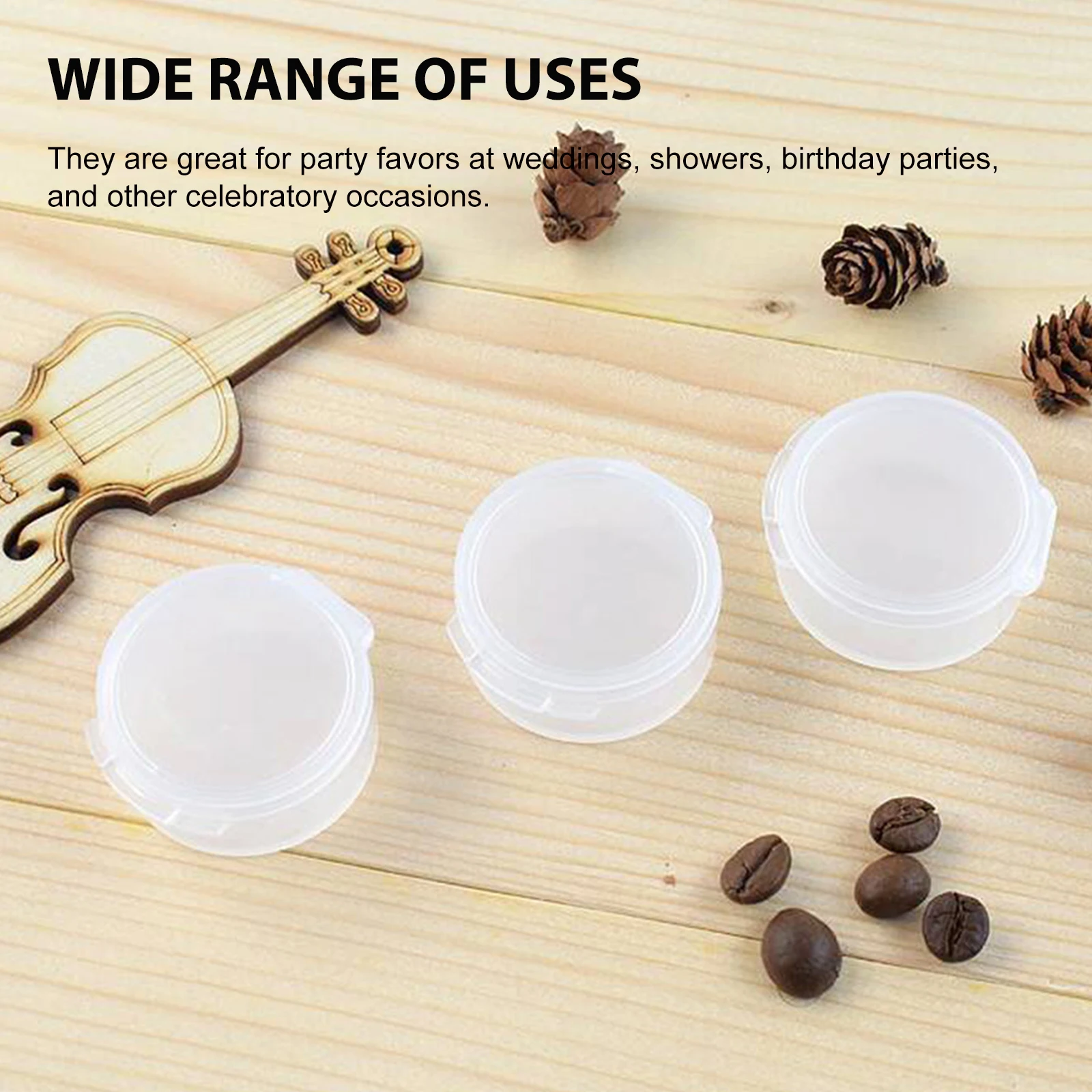 

10Pcs Transparent Round Storage Container Food Safe PP Plastic with Cover for Jewelry Candies Baked Goods Display