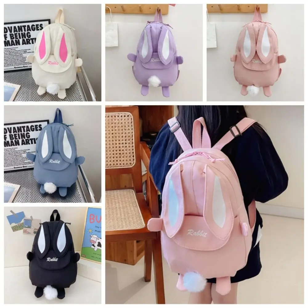 Korean Style Cute Rabbit Backpack Large Capacity Cartoon Mochila Children School Bag Kawaii Nylon Cute Shoulder Bag Student