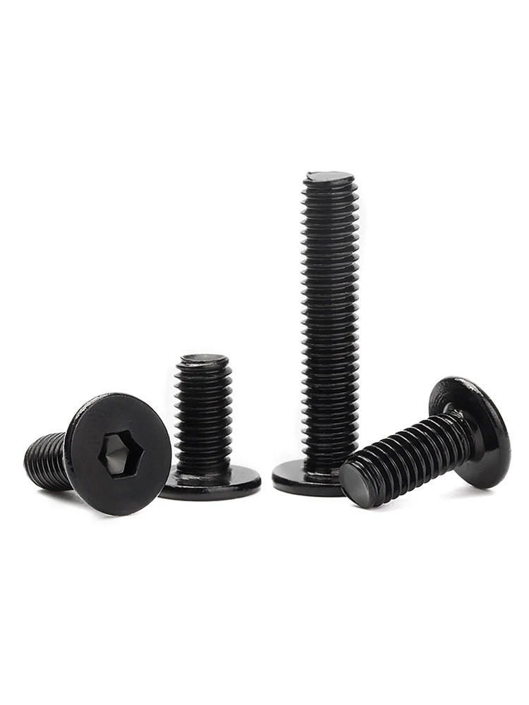 304 Stainless Steel Low Profile Socket Head Screws Black Silver Metric  M3 M4 M5 M6 M8