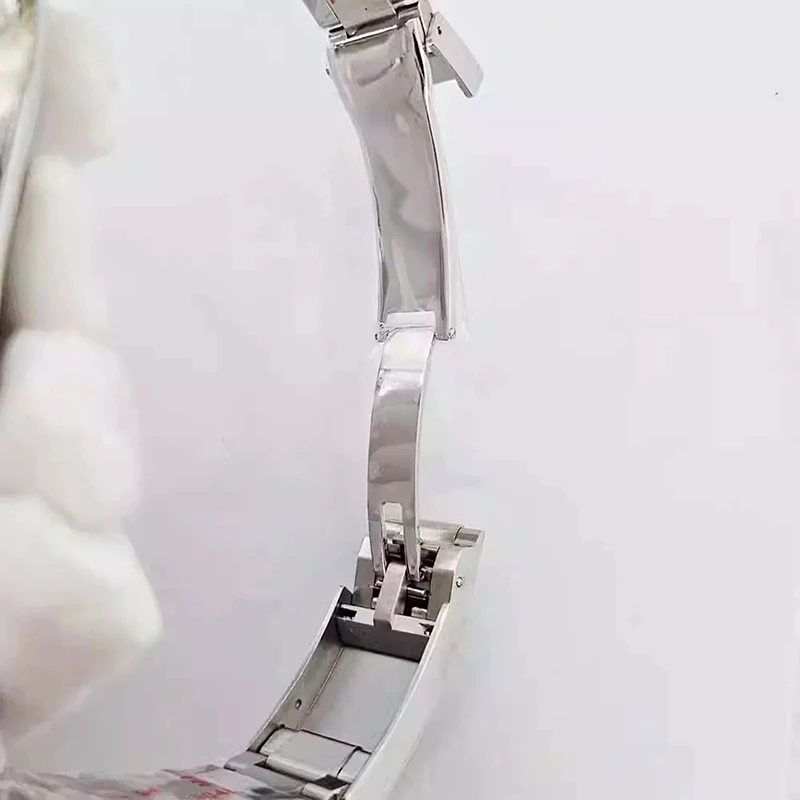 316L الفولاذ المقاوم للصدأ 41 مللي متر الفضة النمط الكلاسيكي ساعة + حزام 28.5 مللي متر الطلب مقاوم للماء صالح 8285 حركة