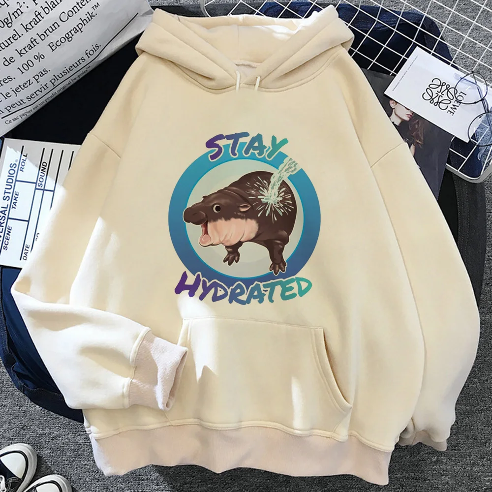 

Moo Deng hoodie anime sweater athleisure streetwear youthful elegant trendy girl tracksuits trendy patterned patterned designer