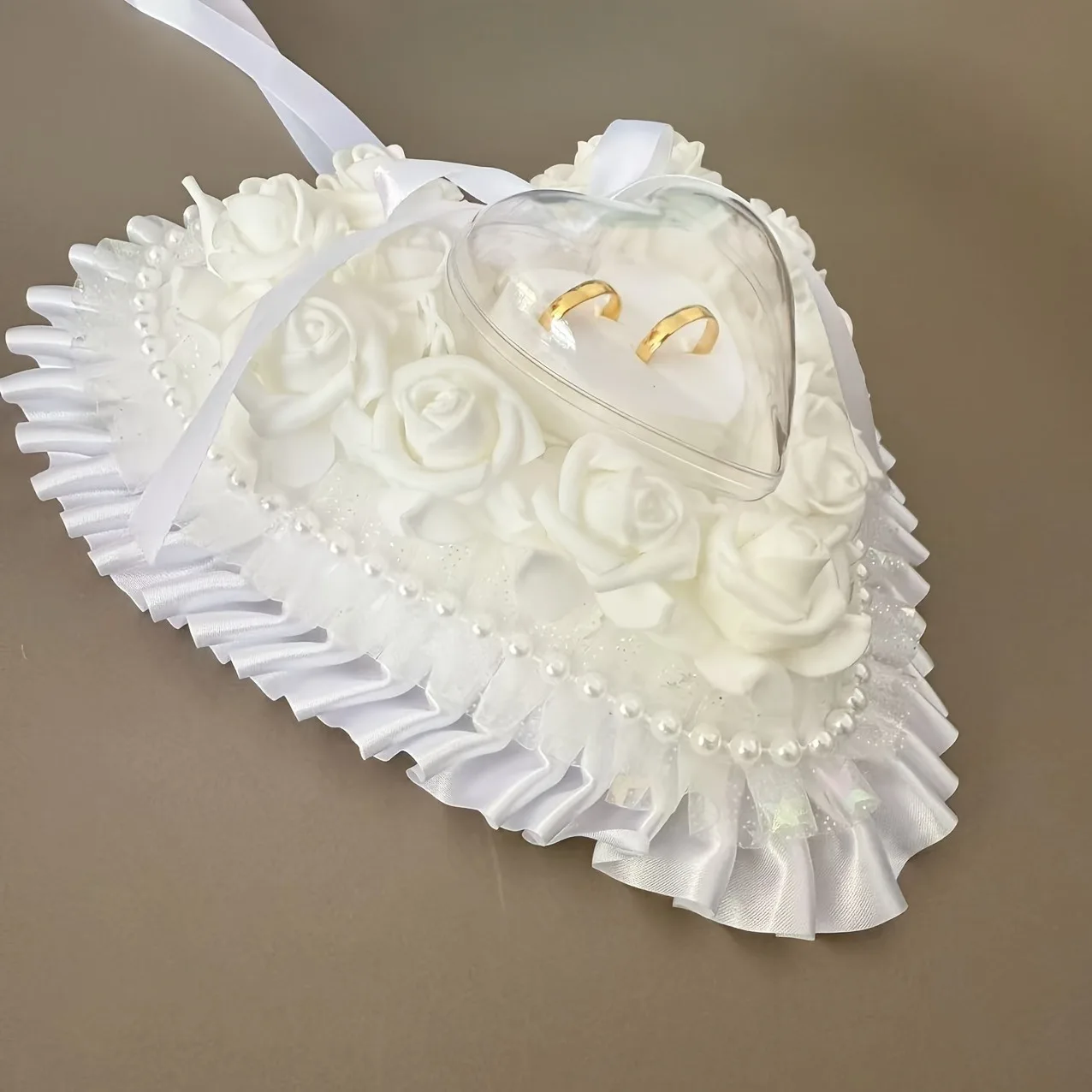 Sincere wedding proposal ring pillow for the groom, bride's ring pillow, heart-shaped romantic proposal and wedding props