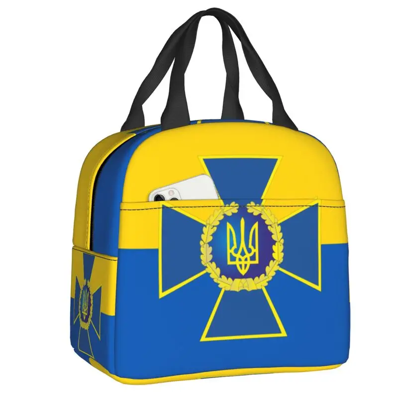 

Изолированная сумка для обеда с логотипом Украины, термо-Ланч-бокс с герметичным крестообразным охладителем и Trident в украинском стиле для школы