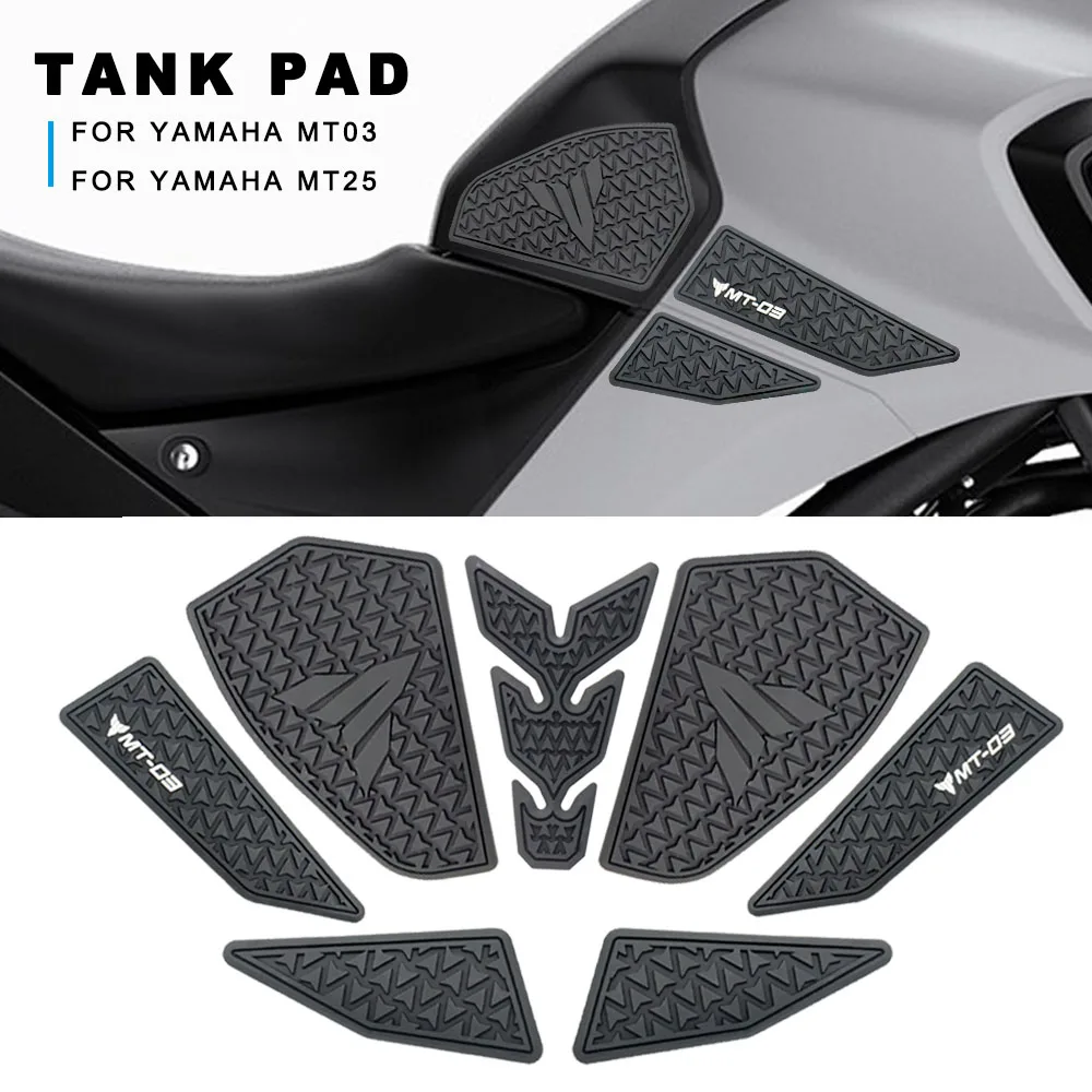 

For Yamaha MT-03 MT-25 MT03 MT25 2020-2022 Motorcycle fuel tank pad Tank Protection Stickers Knee Grip Traction Pads Anti-slip