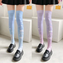 Neue Knie Strümpfe frauen Mode Harajuku Gradienten Rosa Blau Kawaii Lolita JK Mädchen Sexy Oberschenkel Strümpfe Geburtstag Geschenke чулки