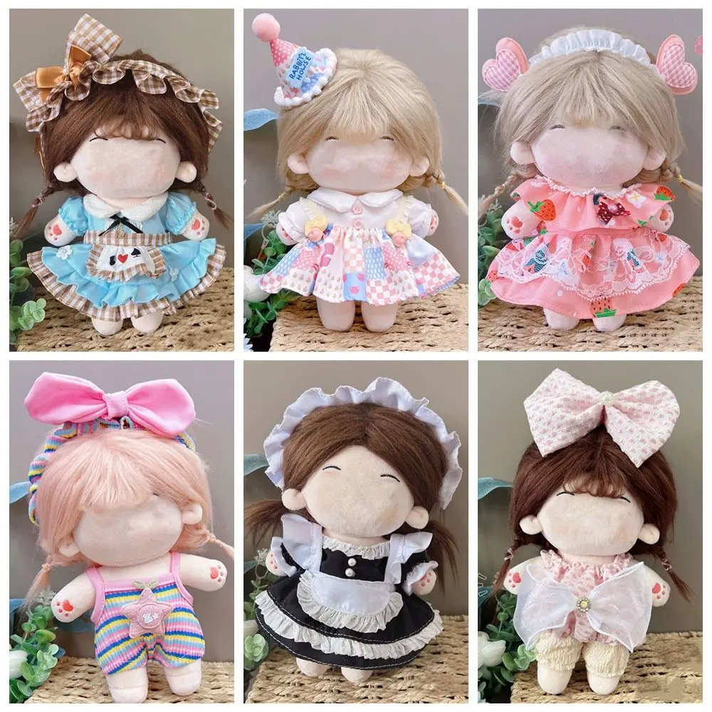 20CM Doll Clothes Princess Dress Multicolor Miniature Dress Suit Cosplay Lolita Maid Attire Doll Headwear Dress Set