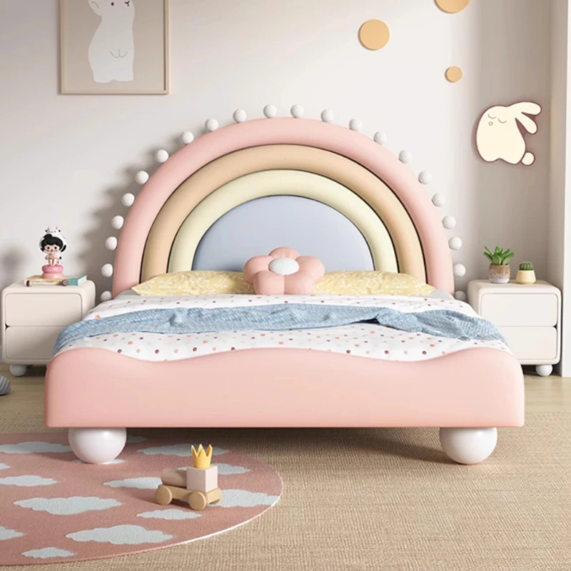 

Bed bases and frames Princess Rainbow Bed 2 people bedroom furniture children comfortable 180x200 cm home furniture with storage