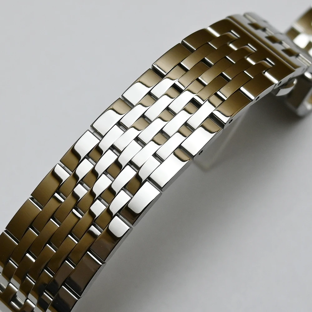 Stainless Steel Watchband 18mm 19mm 20mm 21mm 22mm 23mm 24mm Metal Watch Band Strap Bracelet Polished Silver Gold