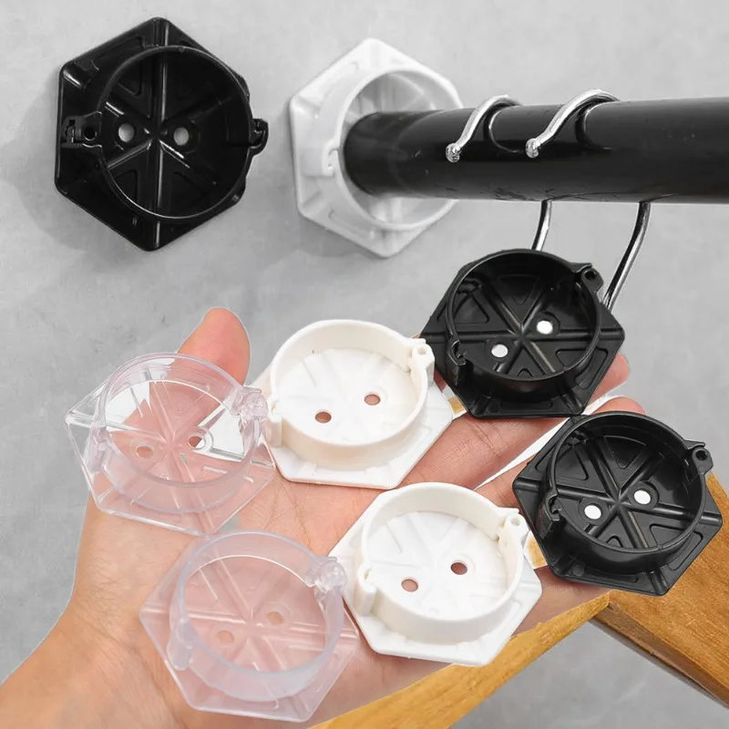 2PCS Teleskop Pole Unterstützung Rack Selbst Klebe Lock Schnalle Einstellbare Stange Halter Haushalt Querlatte Wand Haken Befestigungs Halterung