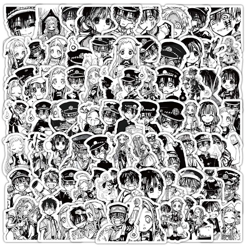 10/30/50/100PCS Cartoon black and White Yugi Amane Sticker Comic Style Graffiti Decorative Suitcase Water Cup Waterproof Decal