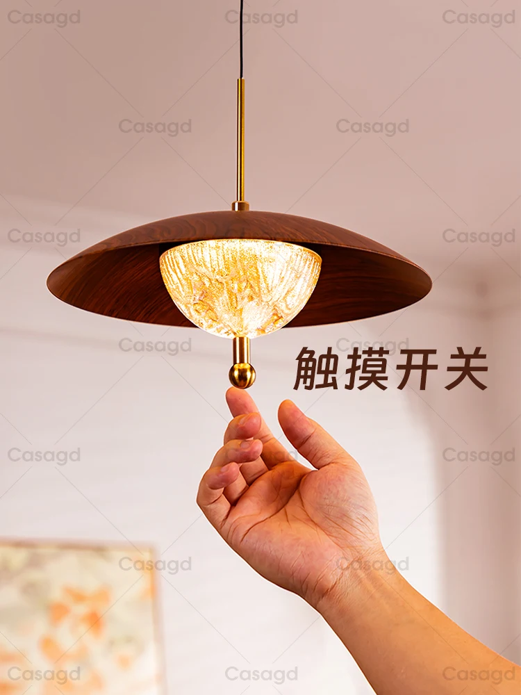 Middle aged walnut wood grain color restaurant lifting pendant light Star River dining table bar hanging line light