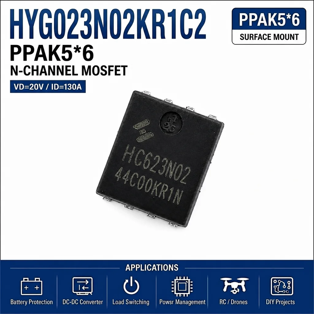 (10 pcs) HYG023N02KR1C2 PPAK5*6 023N02KR1C2 HYG023N02 - N-Channel MOSFET 20V 2.1mΩ