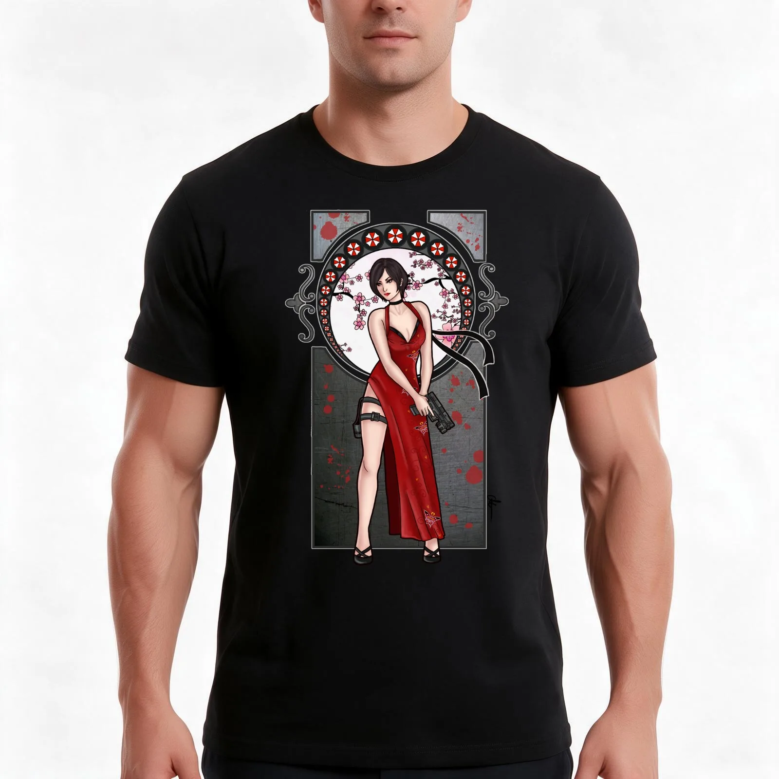 Camiseta com a letra B e estampa de vestido vermelho, camiseta de algodão casual para o verão, blusas de estilo urbano folgadas, estampa gráfica vinta