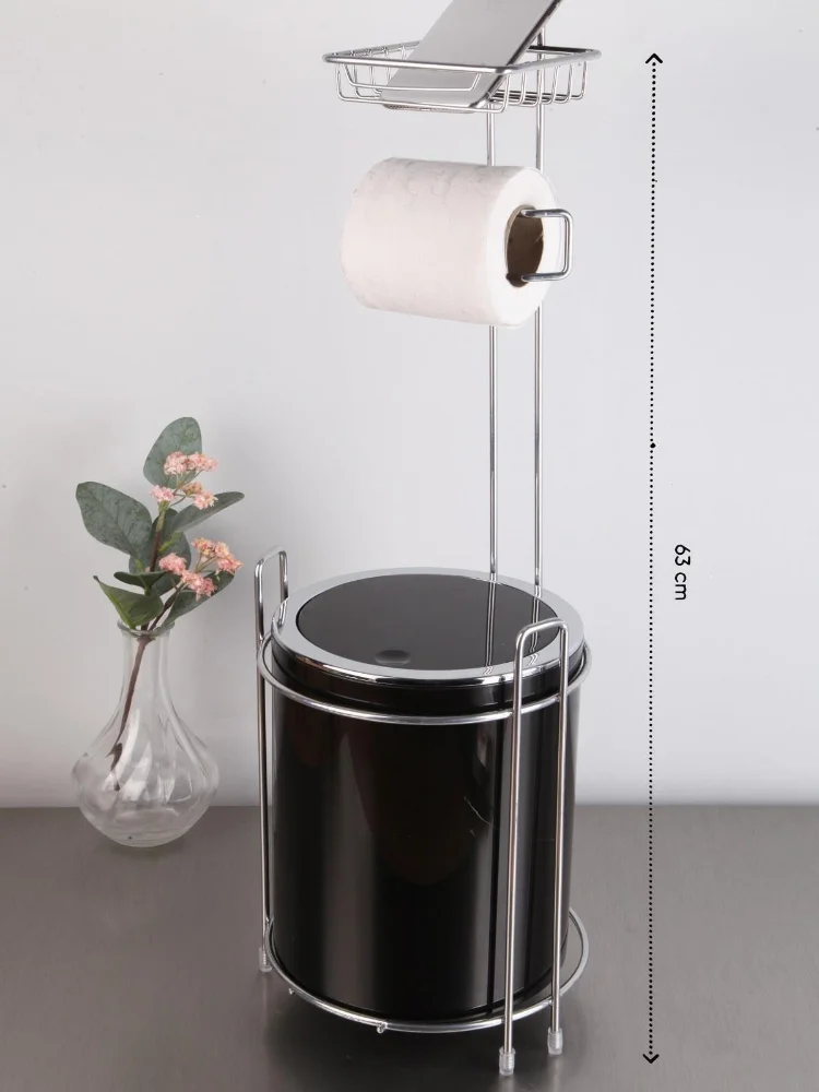 Toilet paper holder stainless steel tissue holder mobile phone bathroom paper roll  bathroom product Paper Holder And Trash Bin