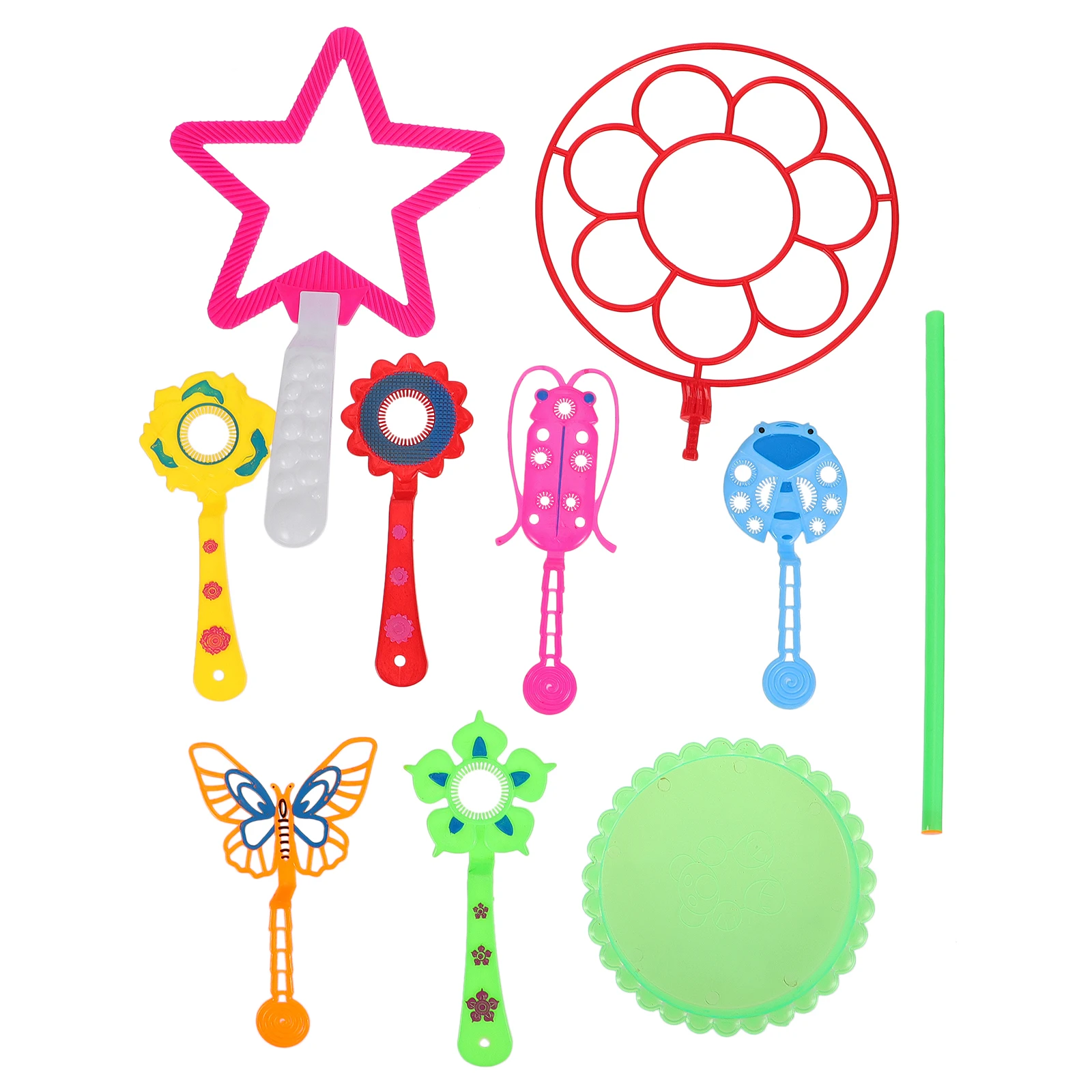 9Pcs Colorful Bubble Wands Set Lightweight Safe Easy Use for Kids Outdoor Activities