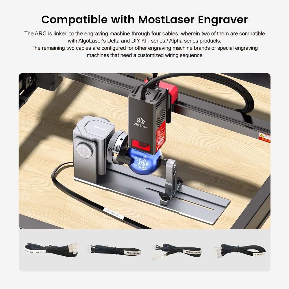 AlgoLaser 4-in-1 Y-axis Rotary Roller and Rotary Chuck for Engraving180° Adjustable Jaw Chuck for Tumblers Bottles Rings view 5