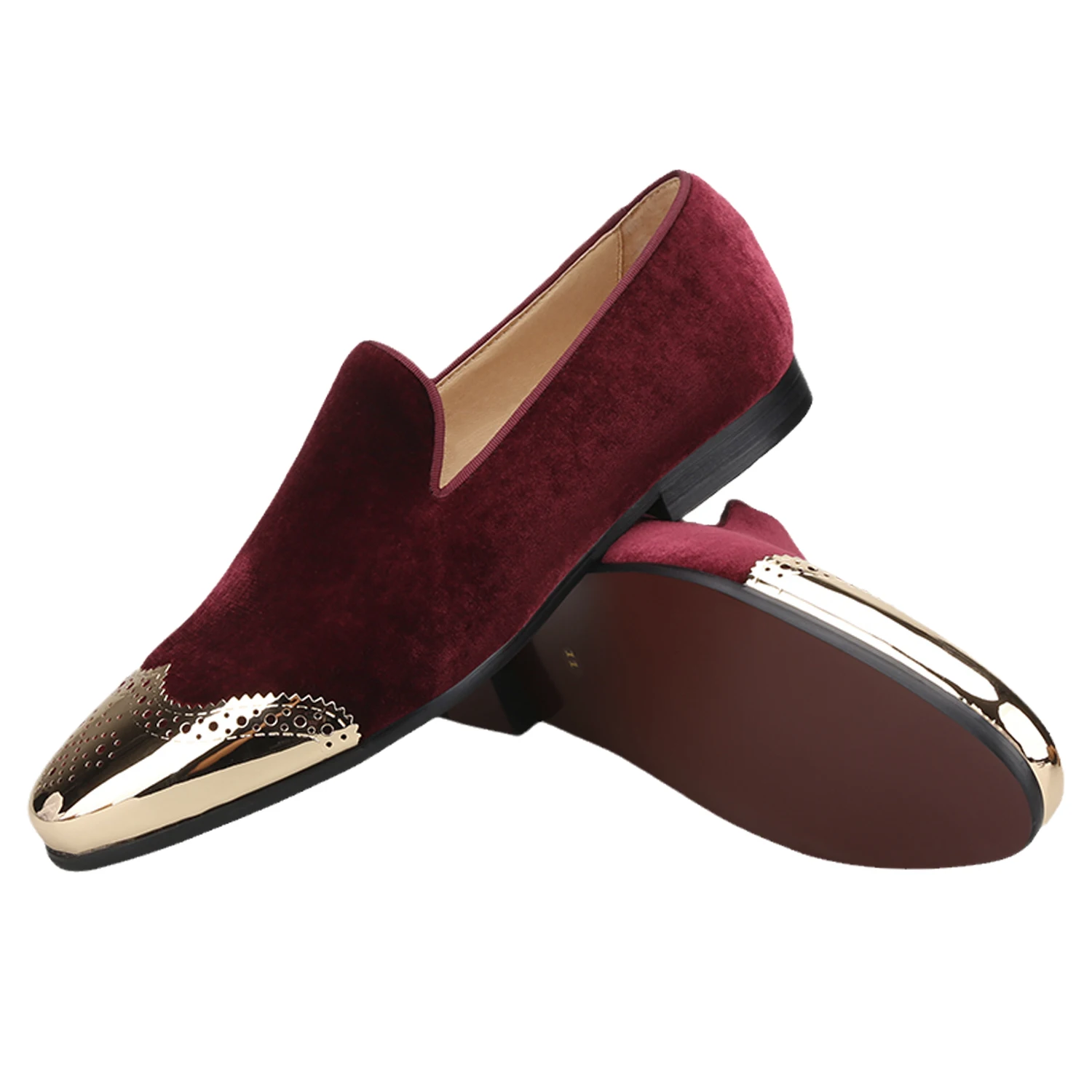Piergitar Italian High Density Velvet With Bullock Metal Buckle Gentlemen's Loafers Elegant And Classic Style Men Smoking Shoes