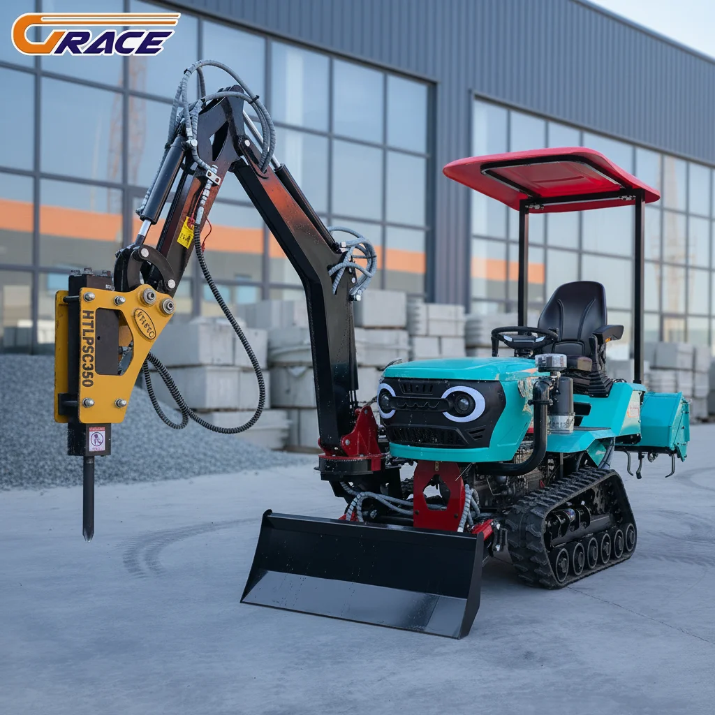 

EPA Euro5 50HP 75HP Crawler Tractor Hydraulic Crawler Cultivator With Rotary Tiller For Agriculture