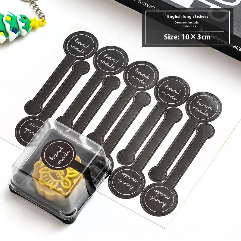 10 Sheets Cake Packaging Sealing Label Package Box Decoration DIY Tamper-Proof Stickers Long Style Self-adhesive Sticker