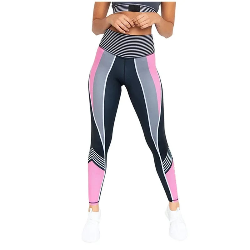 Yoga Sports Pants Bottom Print Slim Pencil Pants Women Workout Leggings Sport Fitness Running Training Trousers