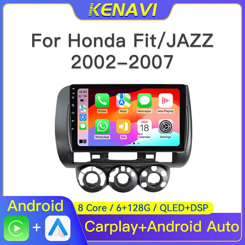 

2Din Android Car Stereo Radio For Honda Fit Jazz City 2001-2008 Multimedia Player Navigation GPS Carplay Auto No DVD With Screen