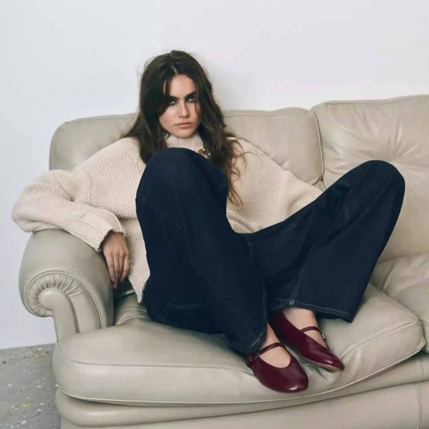 

High Quality Ballet Flats Women Shoes Leather Retro Brown Buckle Mary Jane Shoes Woman Fashion Brand Designer Shoes for Women