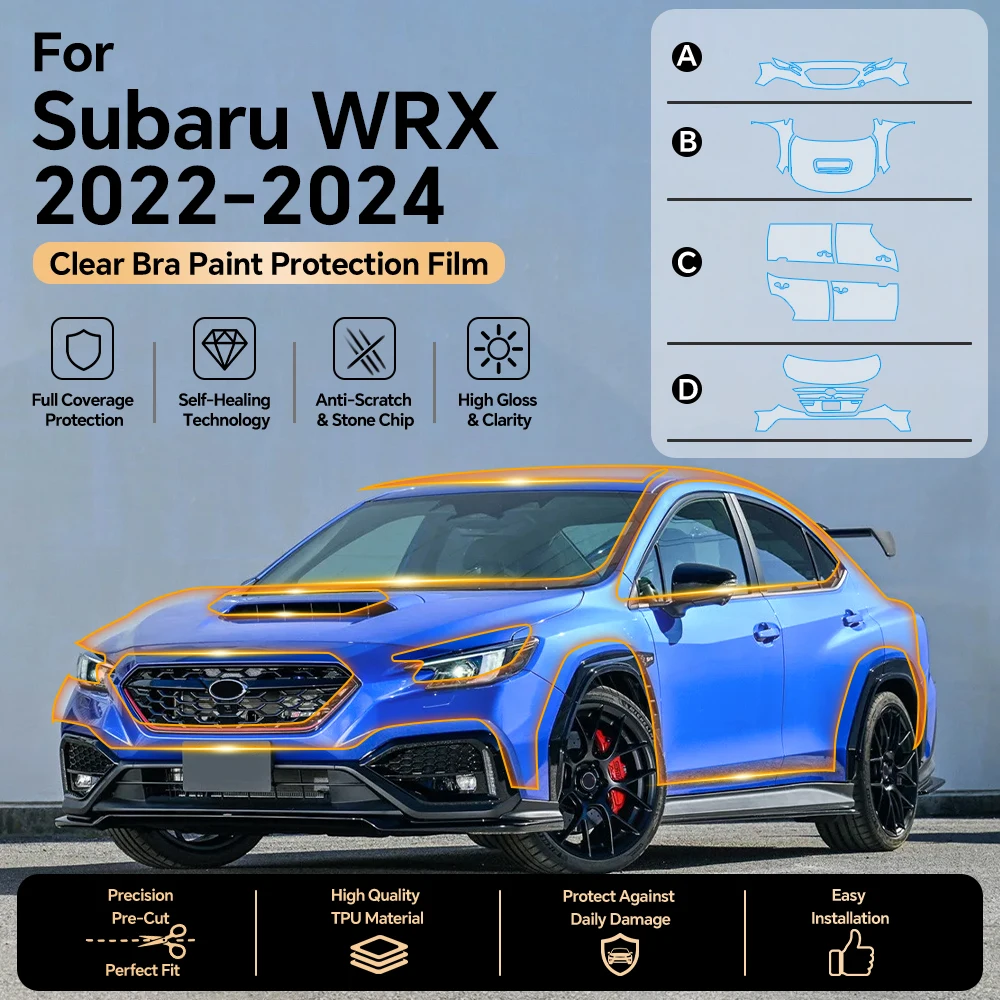 For Subaru WRX 2022 2023 2024 TPU Paint Protection Film Car Body Clear Bra Pre-cut PPF Anti-scratch Resistant Invisible Cover