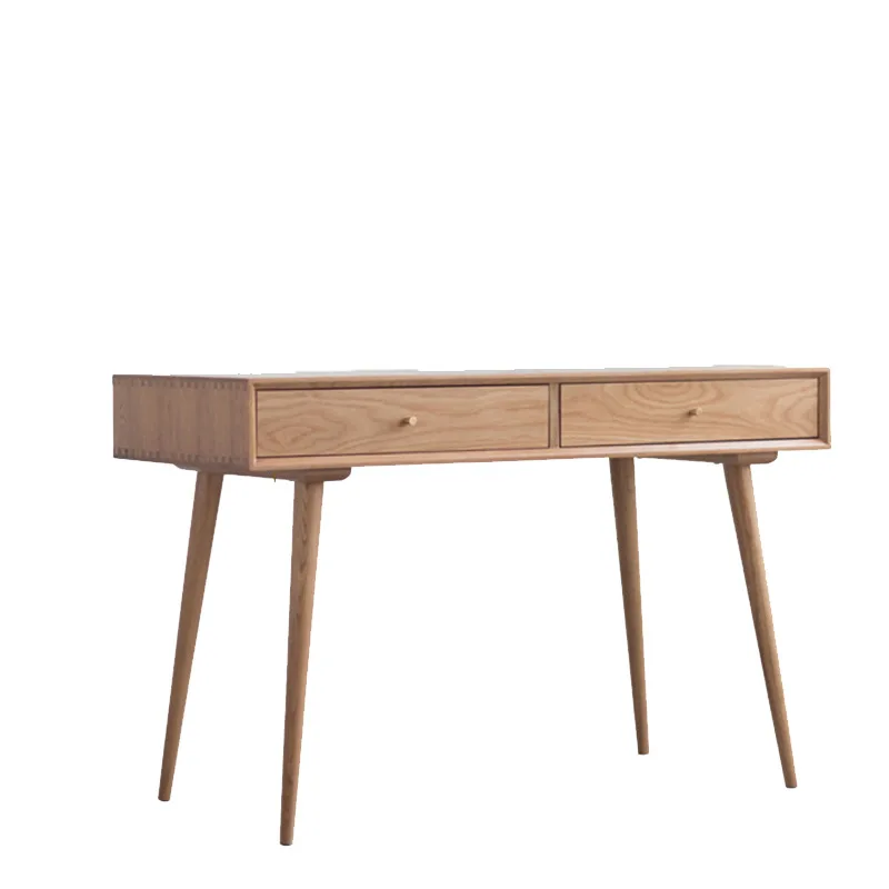 

Скандинавский стол из массива дерева, простой современный компьютерный стол, креативный письменный стол, японский стол из массива дерева с ящиками