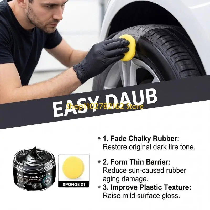 547B Car Trim Restorer Paste for Faded Plastic and Rubber Detail Care