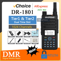 Baofeng DR-1801 DR-1801UV Walkie Talkie Dual Time Slot AES256 Digital DM-1801 Updated Dual Band 136-174 & 400-48MHz DMR CB Radio