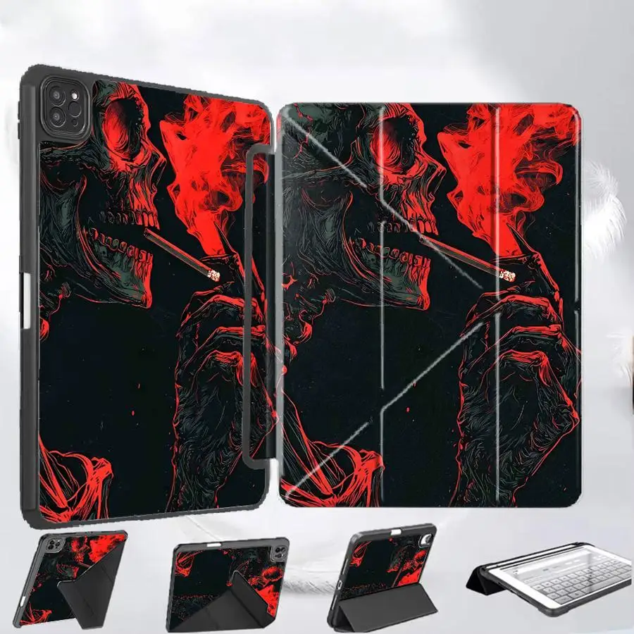 

Creative Skull Design Tablet Case For iPad Air 4 5 M3 M2 M4 11inch Mini 6 7 Pro 2025 Pro 11th 10th 9th 8th 7th 12.9inch Holder