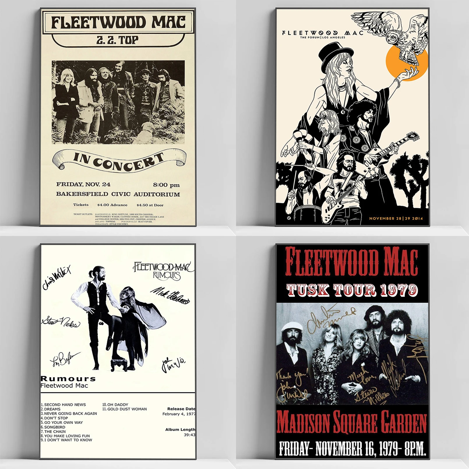 

Fleetwood Mac Band Poster Print Decoration Pictures Room Wall Decor Home Decorative Paintings Painting on Canvas Art Posters Art