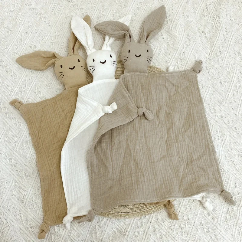 30X30cm Double-Layer Cotton Gauze Blanket Cute Cat Saliva Towel Sleeping Soothing Towel Doll Baby Towel Children's Blanket