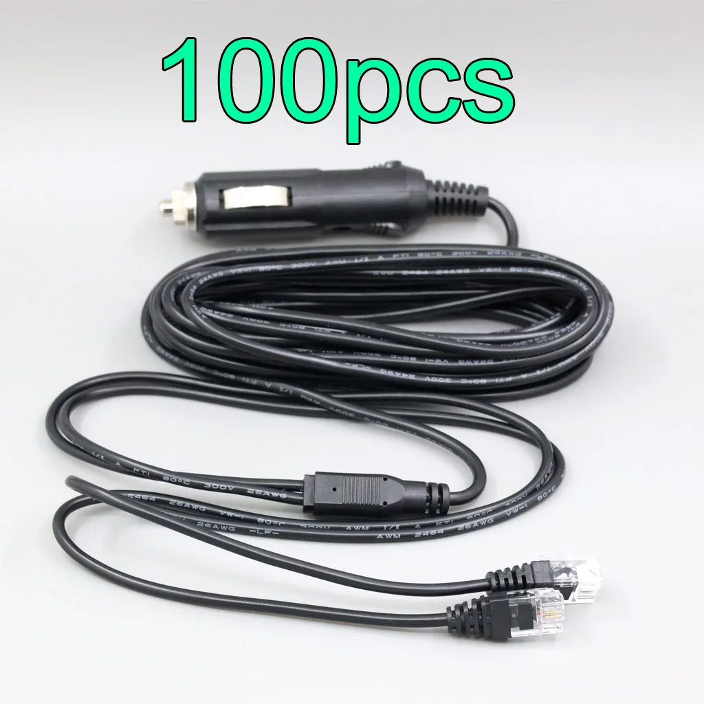 100pcs 4.5m Dual RJ11 Port Power Car cable Cable For V1 Uniden R3 R1 R4 R7 R8 Escort Redline Max360 C Max RX65 Radar Detector