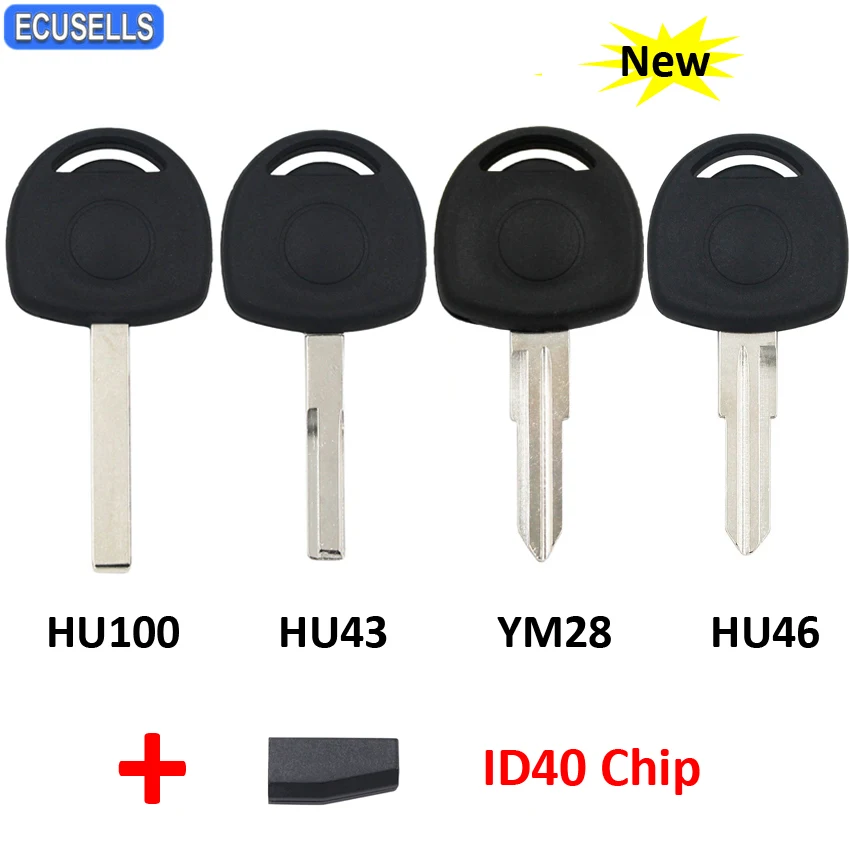 Ecusells Remote Transponder Key Case Shell for Opel Vauxhall Agila Astra Combo Corsa Tigra HU46/HU43/HU100/YM28 Blade ID40 Chip