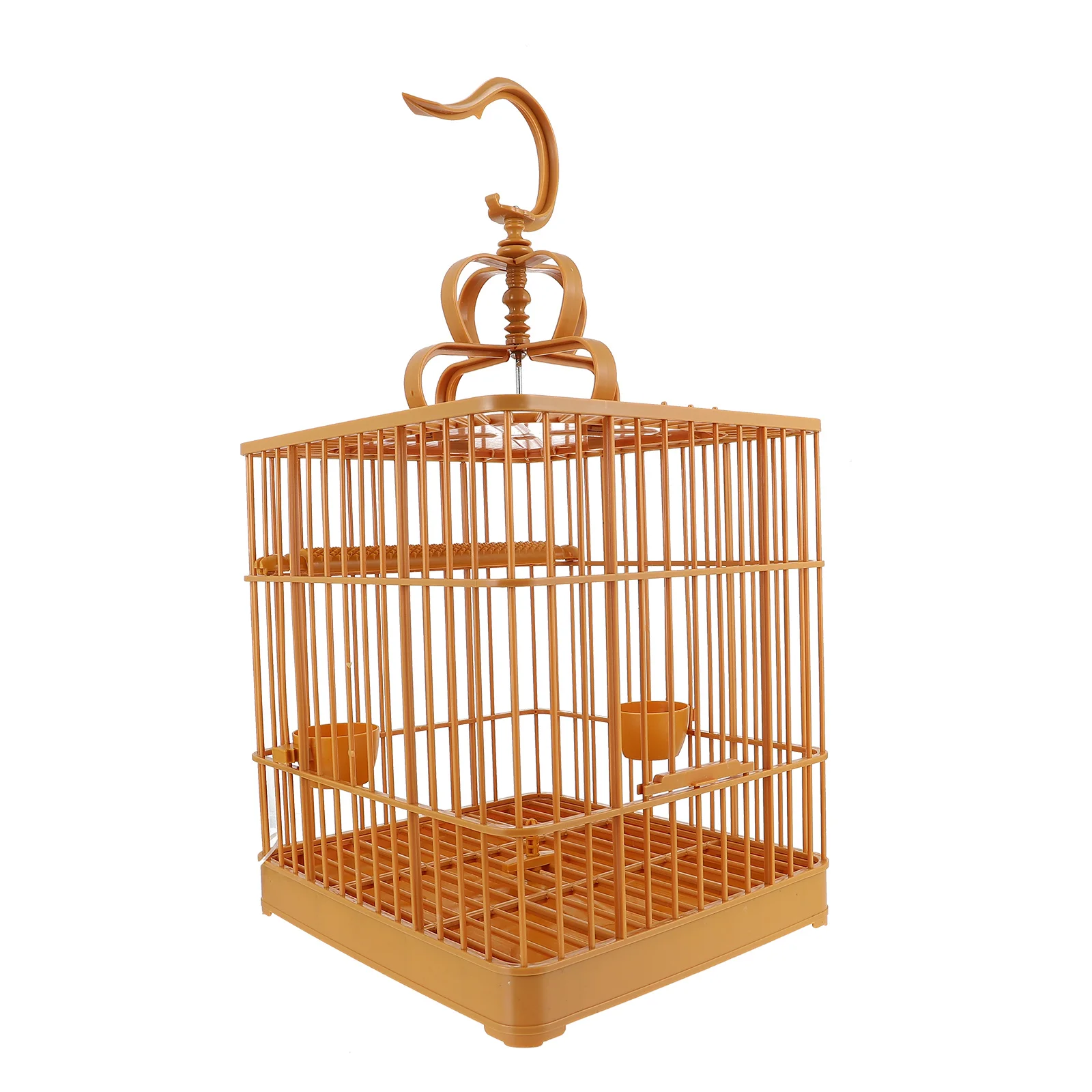 

1 Set Pet Plastic Large For Parrot Cockatiel Budgie Hanging Hook Perch Tray Bird With Pole Pet Supply Budgie Cage Plastic Bird