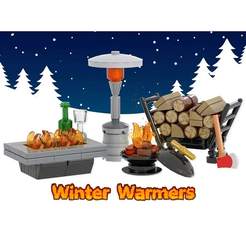 Modulair stadsgebouwmodel Moc-bouwstenen Winterwarmers Model Technologie Bakstenen DIY-montage Vakantiespeelgoedset Geschenken