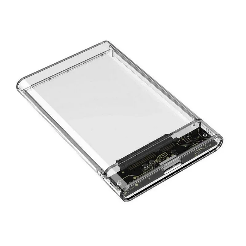 Carcasa transparente para disco duro HDD SSD de 2,5 pulgadas, adaptador Sata a USB 3,0, 5 Gbps, compatible con protocolo UASP de 2TB