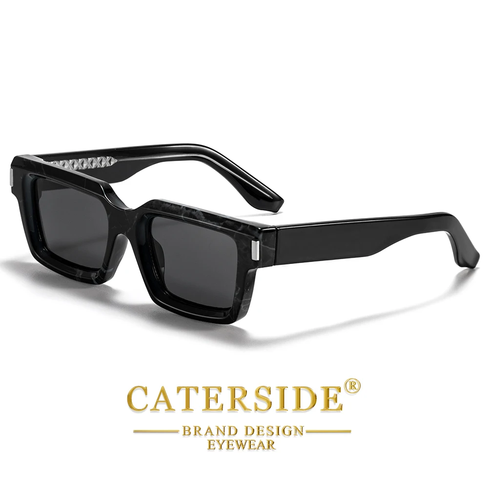 CATERSIDE Neue Retro Herren-Sonnenbrille Hochwertige Quadratische Sonnenbrille mit Dickem Rahmen Damen Outdoor-Reise-Fahrbrille UV400 – Detail 19