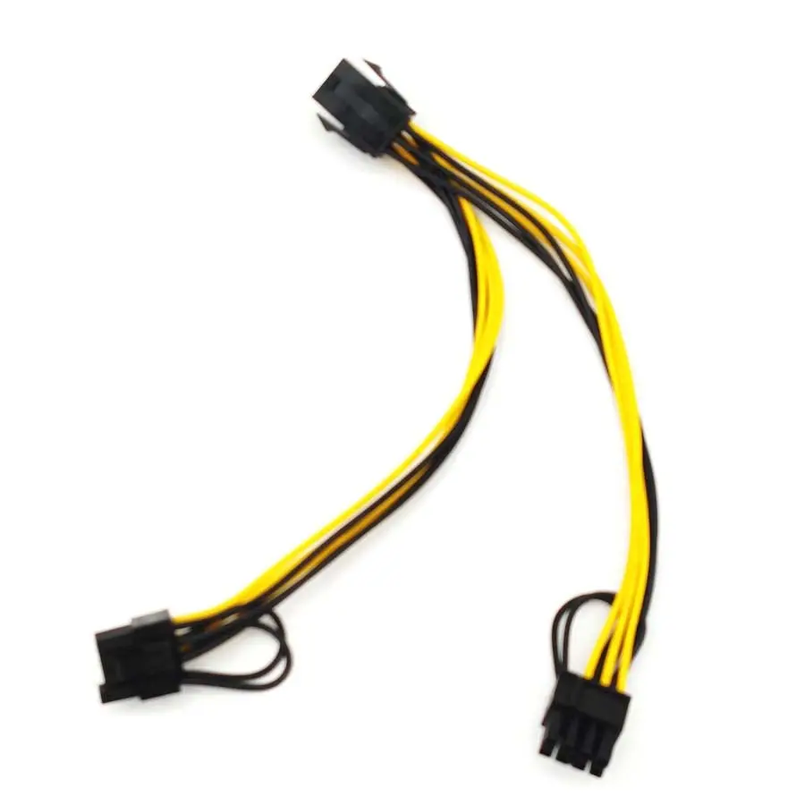 PCI Express 6-pin To Dual 8-pin GPU Video Card Power Adapter Cable 18AWG,10 Pack